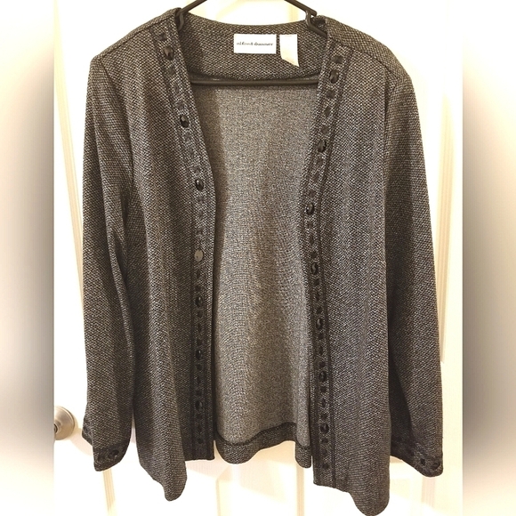 Alfred Dunner Vintage Black Rhinestone Jacket - Picture 1 of 4